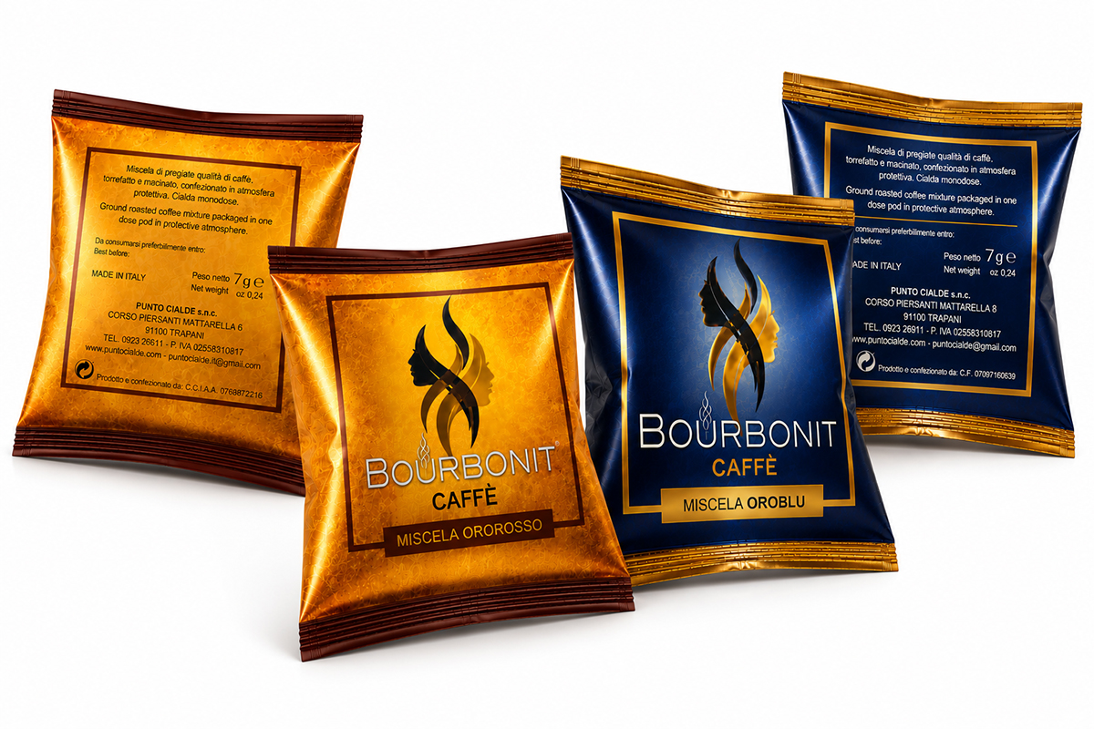 Linea varianti packaging caffè Bourbonit