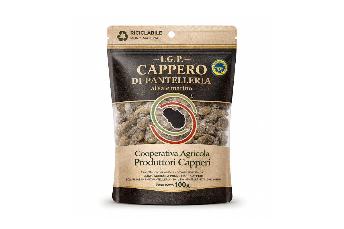Packaging capperi di Pantelleria